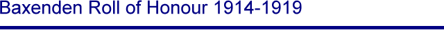 Title - Baxenden Roll of Honour 1914-1919
