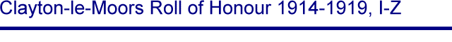 Title - Clayton-le-Moors Roll of Honour 1914-1919, I-Z