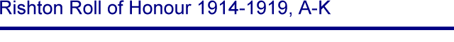 Title - Rishton Roll of Honour 1914-1919, A-K
