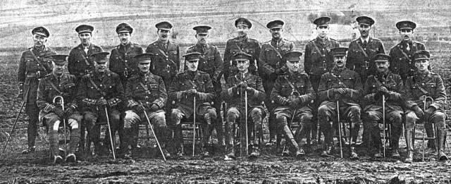 Photograph of officers from the East Lancashire Regiment