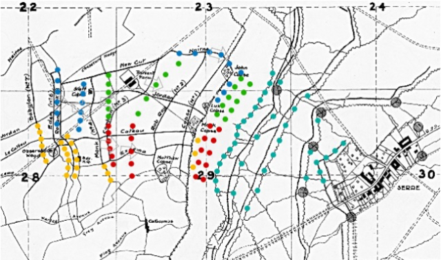 Map of Serre, 7.30am