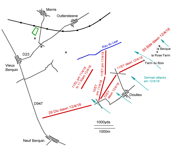 Situation at dawn on 12th April 1918, 29k