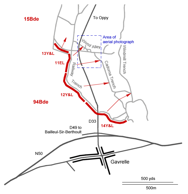 Map of 94th Brigade's attack at Oppy-Gavrelle, 28th June 1917