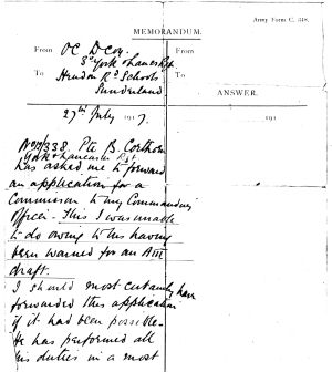 Memo from Capt. R. B. Cowley, page 1